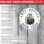 Sticker Master Anti-Social Book Club Skeleton Stickers – 3-Pack of 3-Inch Waterproof Vinyl Decals for Laptop, Water Bottle, Hard Hat, Tool Box & More – Gift for Book Lovers