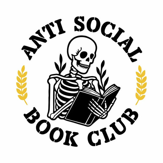 Sticker Master Anti-Social Book Club Skeleton Stickers – 3-Pack of 3-Inch Waterproof Vinyl Decals for Laptop, Water Bottle, Hard Hat, Tool Box & More – Gift for Book Lovers - Sticker Master