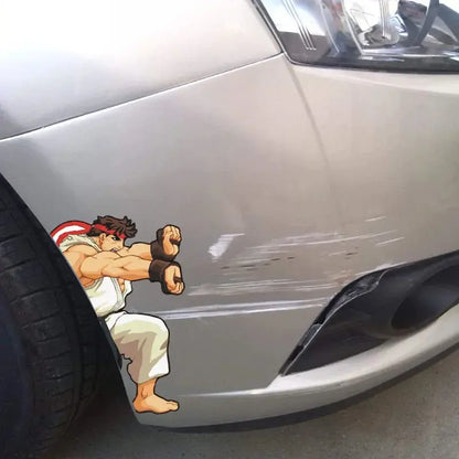 Araba Çizik Kapatıcı Sticker | Street Fighter Ryu & Ken Hadouken (Bumper Decal) Sticker Master