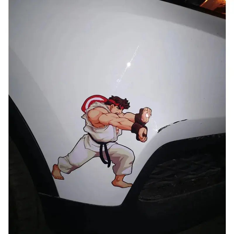 Araba Çizik Kapatıcı Sticker | Street Fighter Ryu & Ken Hadouken (Bumper Decal) Sticker Master