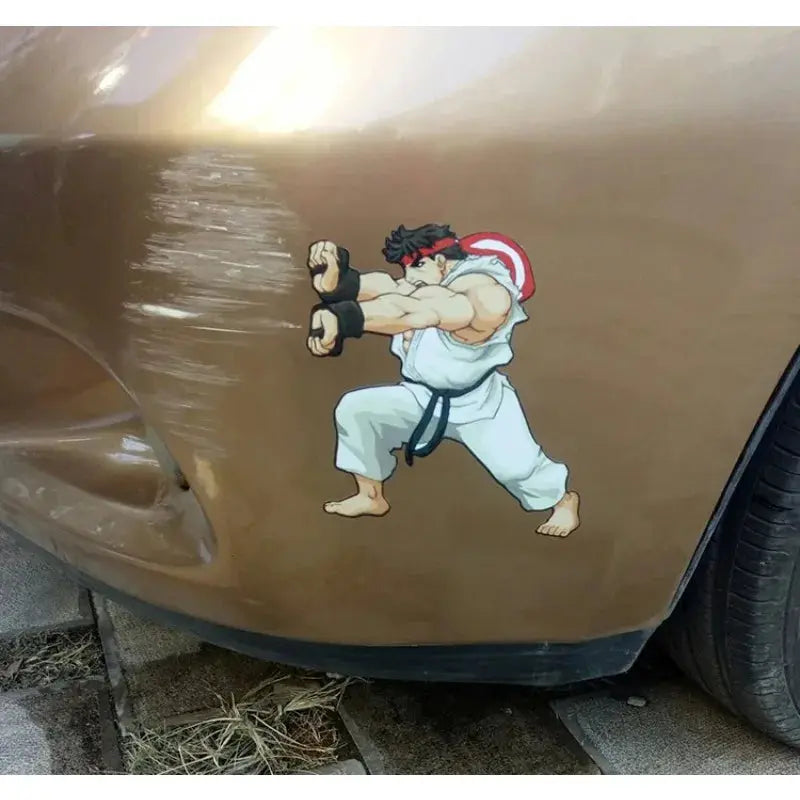Araba Çizik Kapatıcı Sticker | Street Fighter Ryu & Ken Hadouken (Bumper Decal) Sticker Master