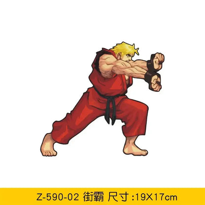 Araba Çizik Kapatıcı Sticker | Street Fighter Ryu & Ken Hadouken (Bumper Decal) Sticker Master