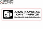 Araç Kamera Kayıt Sticker | Cam İçin Ses ve Görüntü Kaydı Uyarı Etiketi - 2 Adet