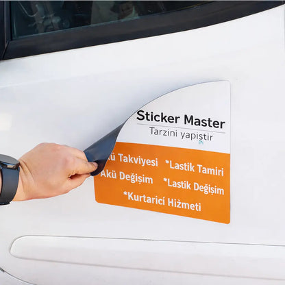 Araç Kapı Magneti | Sök-Tak Özellikli Mıknatıslı Firma Reklamı (30x20 - 50x30 cm) - Sticker Master