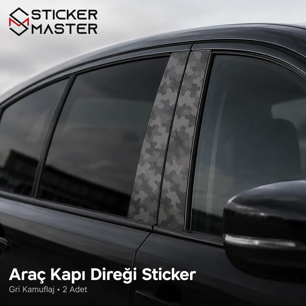 Arac Kapi Diregi Sticker | B Sutunu Cizik Kapatici (2 Adet) kamuflaj