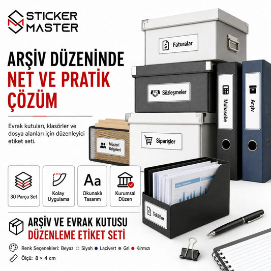 Arsiv ve Evrak Kutusu Duzenleme Etiket Seti