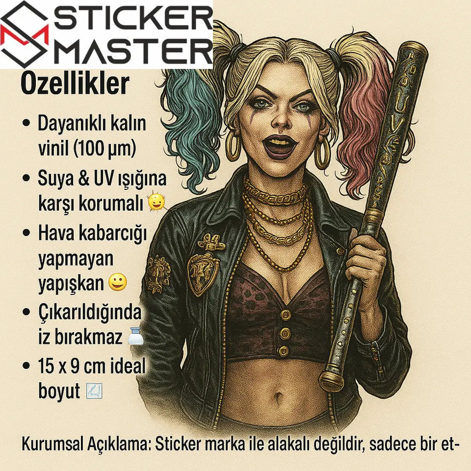 Asi Kız Kapı Direği Sticker | Harley Q. - Sticker Master