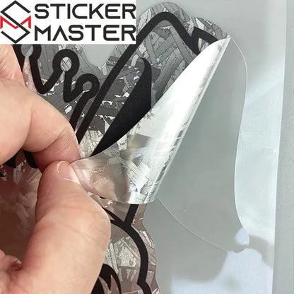Asi Tavşan Sticker | Kask ve Motor İçin Taçlı Lazer Decal (15x14 cm) Sticker Master