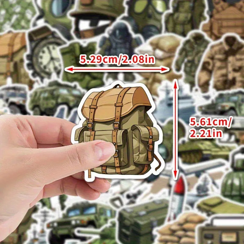 50 Adet Askeri Sticker Seti Zeytin Yeşili & Siyah | Sticker Master - Sticker Master