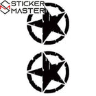 Askeri Yıldız Sticker Eskitme Off Road (2 Adet, 10 cm) | Sticker Master