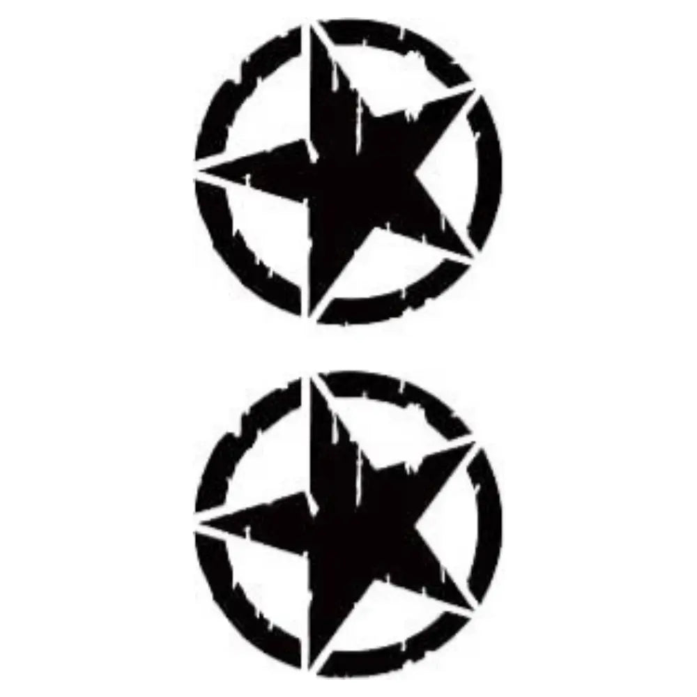 Sticker Master Askeri Yıldız Sticker (2 Adet - 10 Cm) - Oto, Araba, Motor, PC, Playstation, Xbox İçin Dayanıklı Vinil Decal Etiket - Sticker Master