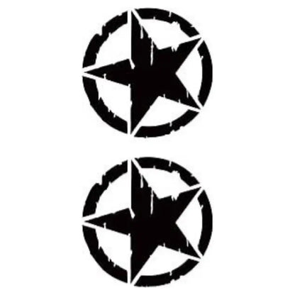 Sticker Master Askeri Yıldız Sticker (2 Adet - 10 Cm) - Oto, Araba, Motor, PC, Playstation, Xbox İçin Dayanıklı Vinil Decal Etiket - Sticker Master