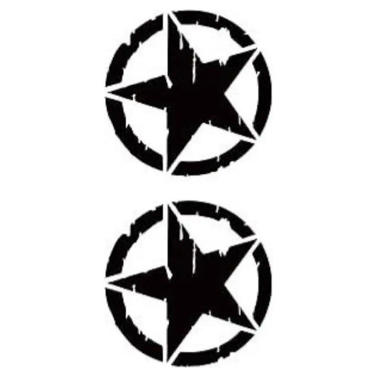 Sticker Master Askeri Yıldız Sticker (2 Adet - 10 Cm) - Oto, Araba, Motor, PC, Playstation, Xbox İçin Dayanıklı Vinil Decal Etiket - Sticker Master