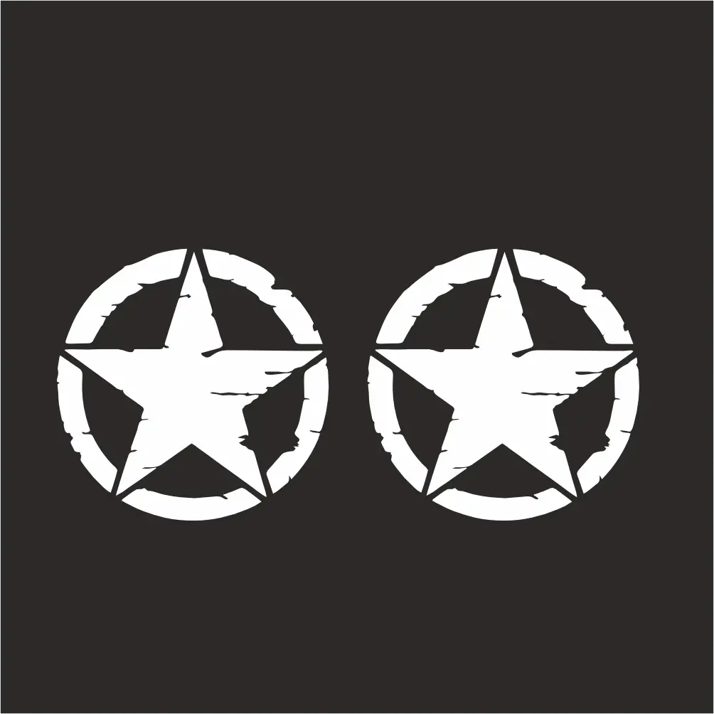 Sticker Master Askeri Yıldız Sticker (2 Adet - 10 Cm) - Oto, Araba, Motor, PC, Playstation, Xbox İçin Dayanıklı Vinil Decal Etiket - Sticker Master