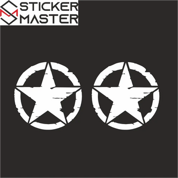 Sticker Master Askeri Yıldız Sticker (2 Adet - 10 Cm) - Oto, Araba, Motor, PC, Playstation, Xbox İçin Dayanıklı Vinil Decal Etiket - Sticker Master