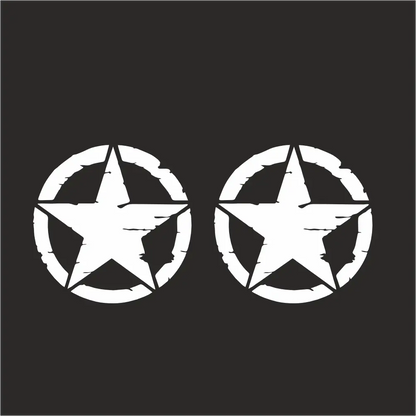 Sticker Master Askeri Yıldız Sticker (2 Adet - 10 Cm) - Oto, Araba, Motor, PC, Playstation, Xbox İçin Dayanıklı Vinil Decal Etiket - Sticker Master