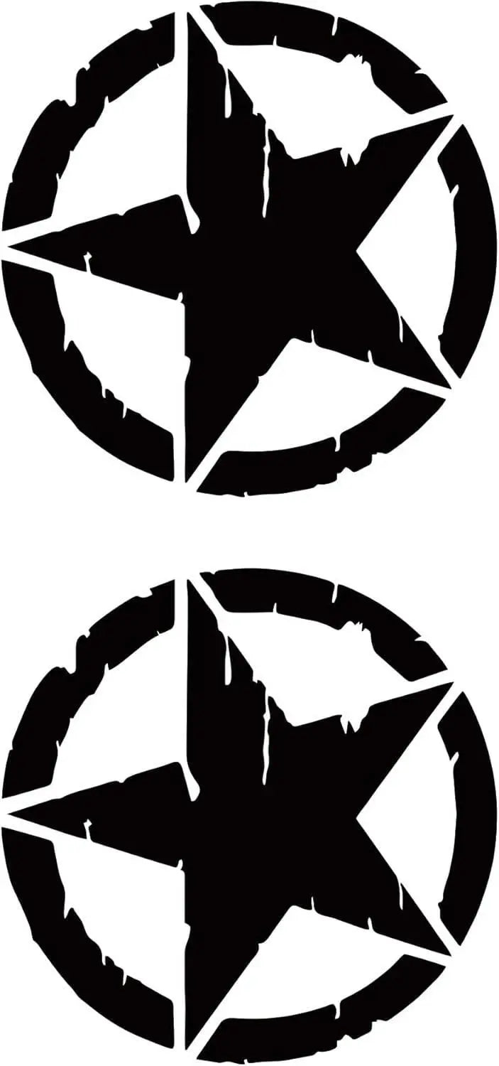 Sticker Master Askeri Yıldız Sticker (2 Adet - 10 Cm) - Oto, Araba, Motor, PC, Playstation, Xbox İçin Dayanıklı Vinil Decal Etiket - Sticker Master