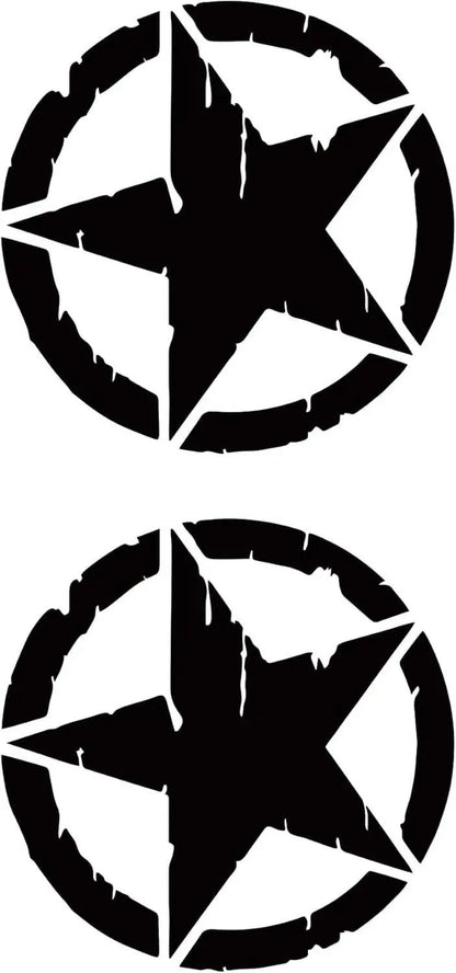 Sticker Master Askeri Yıldız Sticker (2 Adet - 10 Cm) - Oto, Araba, Motor, PC, Playstation, Xbox İçin Dayanıklı Vinil Decal Etiket - Sticker Master