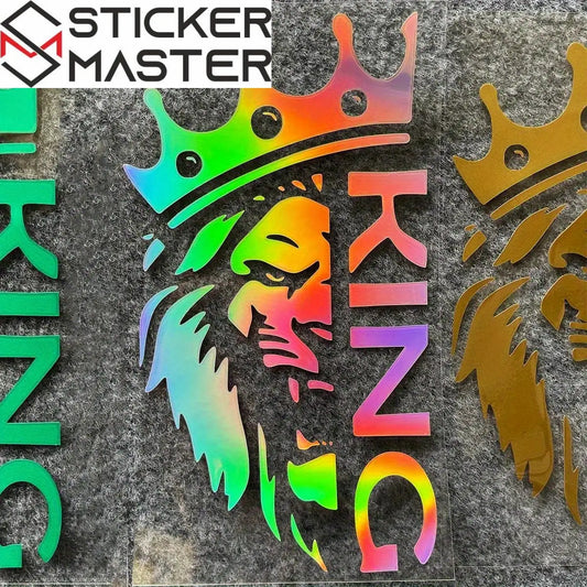 Aslan Kral Sticker | Taçlı Lion King 2'li Oto Decal Seti (20 cm) - Sticker Master