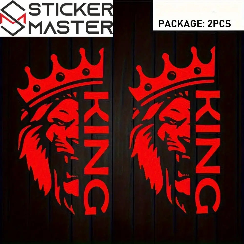 Aslan Kral Taçlı Sticker - Sticker Master araç sticker ürün görseli