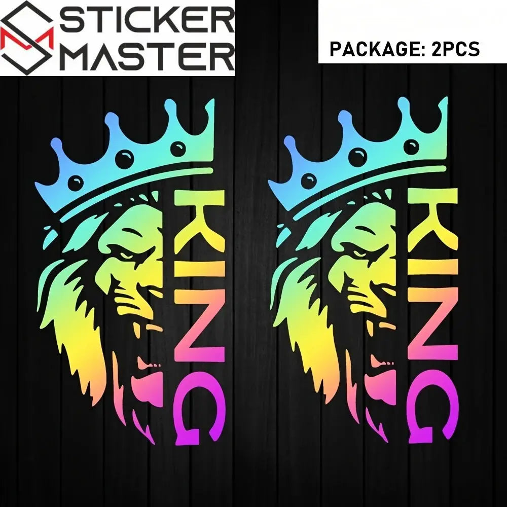 Aslan Kral Taçlı Sticker - Sticker Master araç sticker ürün görseli