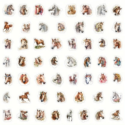 Premium 53'lü Çiçekli At Sticker Seti | Sticker Master - Sticker Master