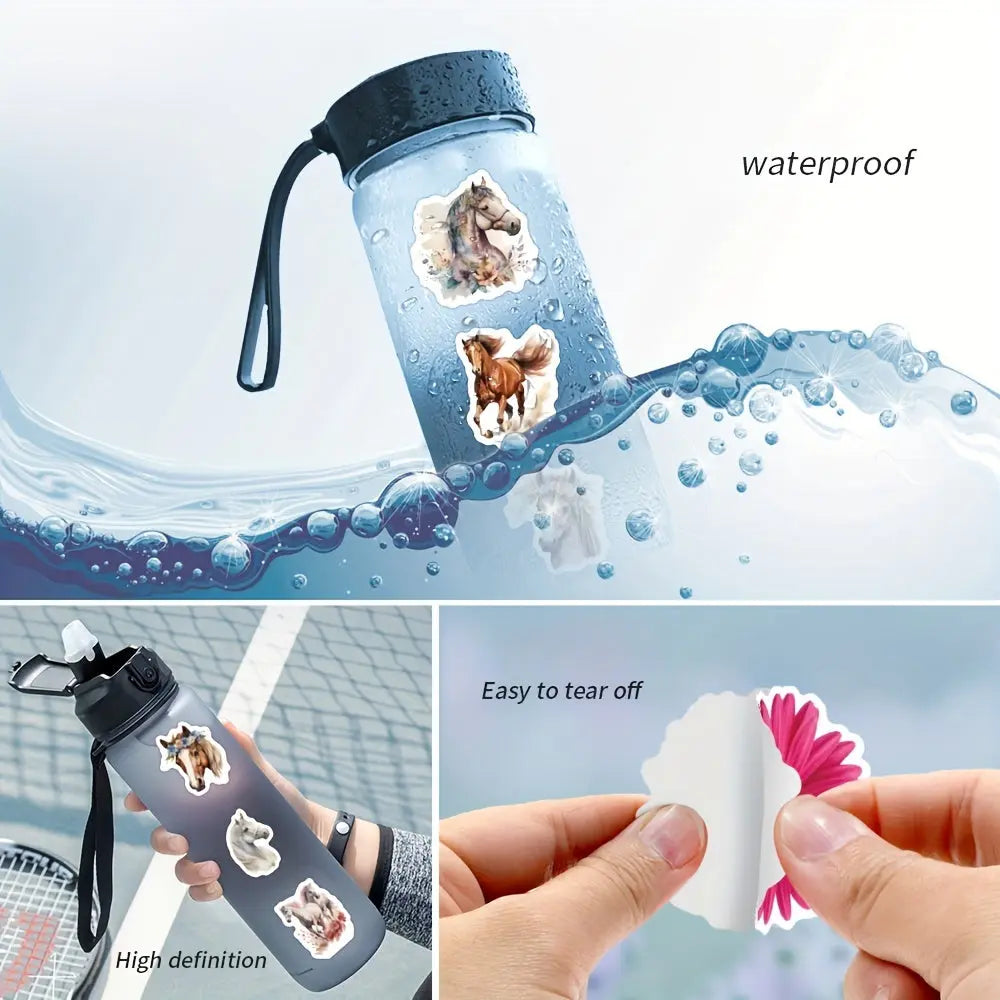 Premium 53'lü Çiçekli At Sticker Seti | Sticker Master - Sticker Master