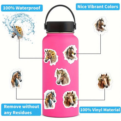 Premium 53'lü Çiçekli At Sticker Seti | Sticker Master - Sticker Master