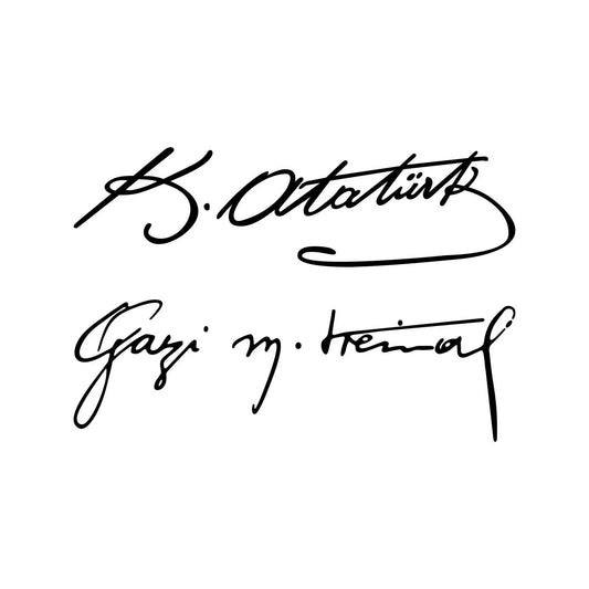 Sticker Master Gazi M.Kemal imza , Atatürk imza Oto Motor Pc 15 Cm Sticker Motor, Kask, Laptop, Araba, Oto Araç İçin Dayanıklı Etiket Decal