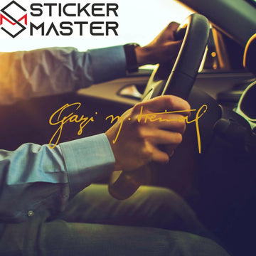 Sticker Master Gazi Mustafa Kemal Atatürk İmzası Sticker | Sticker Master | 20x6 cm | Su Geçirmez, Yüksek Kalite - Sticker Master