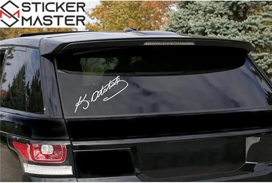 Sticker Master Kemal Atatürk İmzası Sticker Çıkartma (20x6 Cm) - Su Geçirmez & Dayanıklı Vinil Etiket Decal | Motorsiklet, Kask, Laptop, Oto, Araba, Araç Uyumlu - Sticker Master