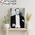 Atatürk Portre Tablo Zarif Smokinli Çerçeveli | Sticker Master