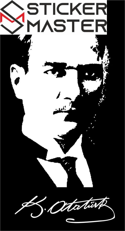 Sticker Master Mustafa Kemal Atatürk İmzalı Sticker Seti Motor, Kask, Laptop, Araba, Oto Araç İçin Dayanıklı Etiket Decal
