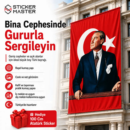 Ataturk Baskili Buyuk Ebat Turk Bayragi – Rasel Kumas ads