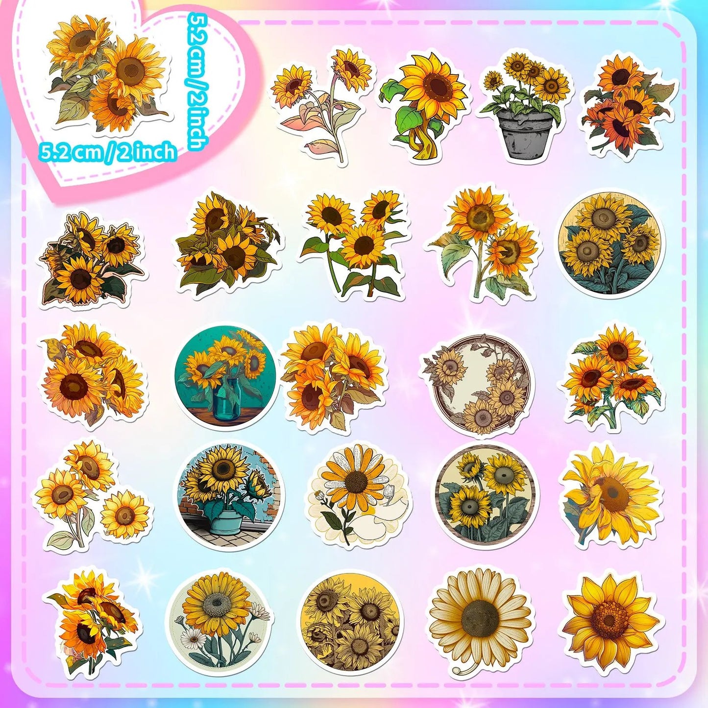 Ayçiçeği Sticker Seti (50’li) | Sticker Master - Sticker Master