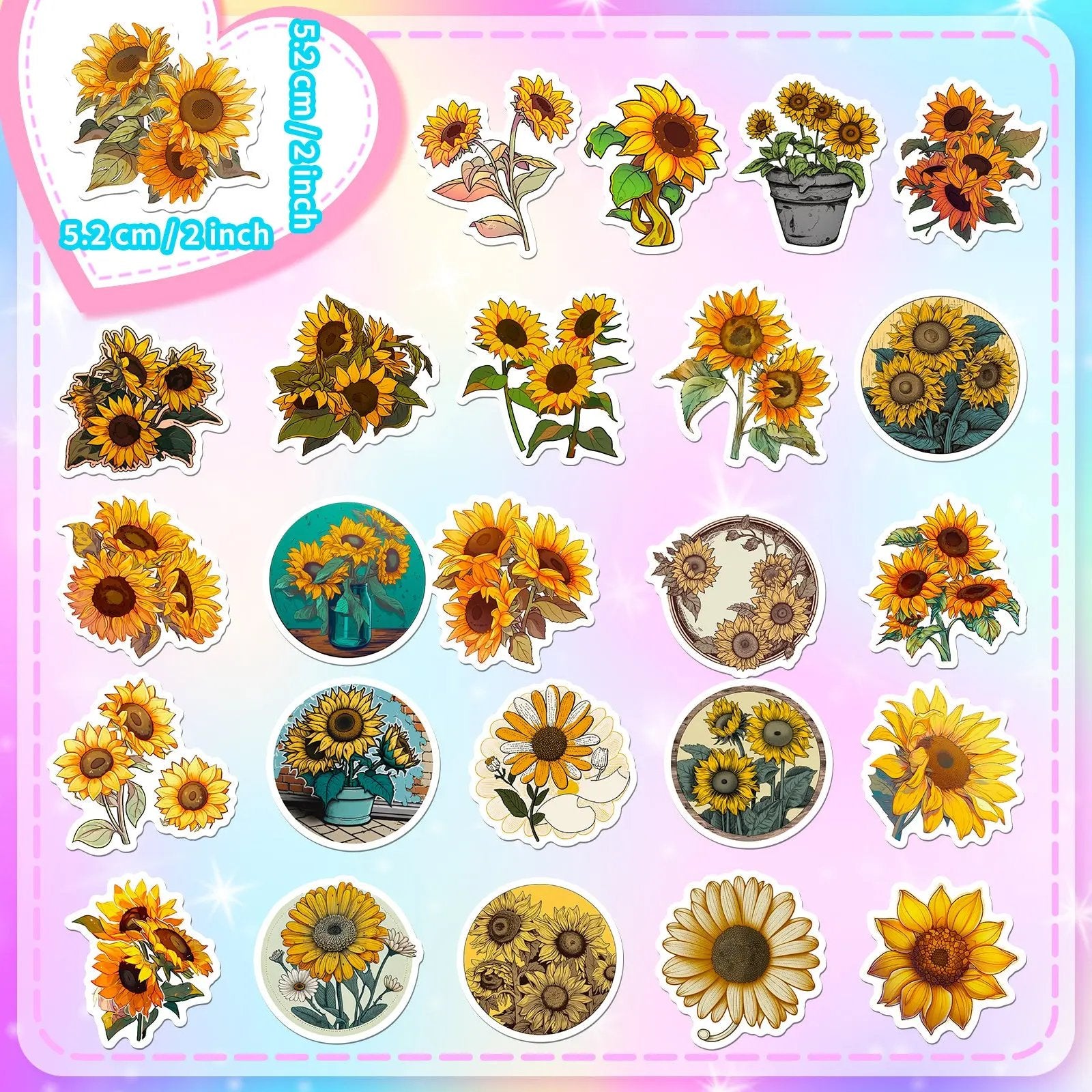 Ayçiçeği Sticker Seti (50’li) | Sticker Master - Sticker Master