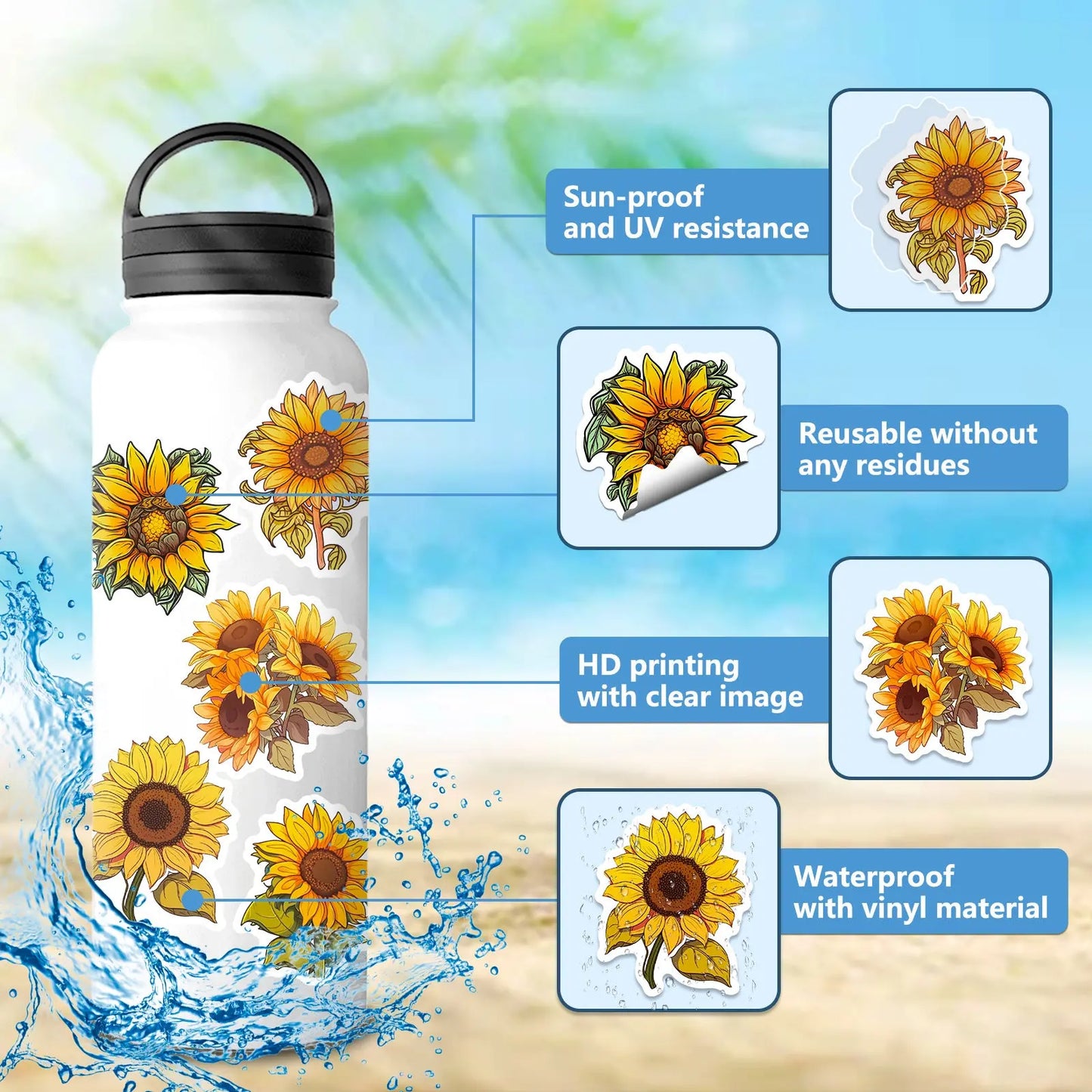 Ayçiçeği Sticker Seti (50’li) | Sticker Master - Sticker Master