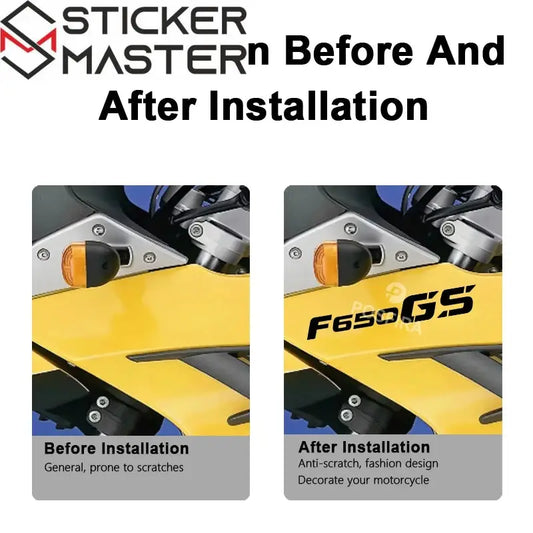 BMW F650GS Sticker | 2000-2012 Arka Grenaj ve Egzoz Yazısı (Çift) Sticker Master