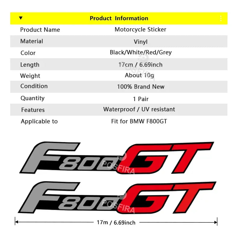 BMW F800GT Sticker Yan Grenaj Yazısı Logo Seti | Sticker Master - Sticker Master