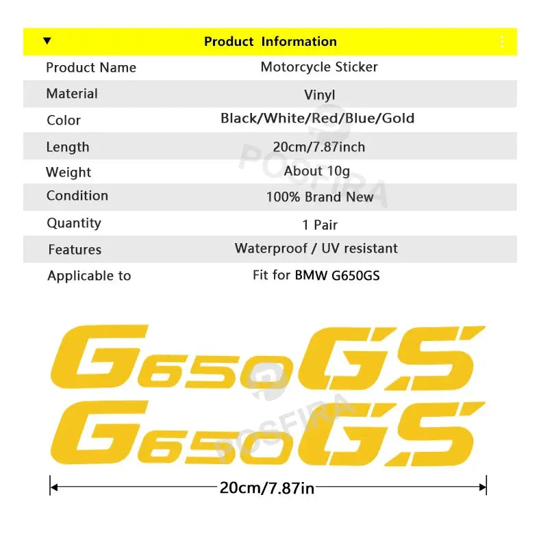 BMW G650GS Sticker Yan Grenaj Logo Seti | Sticker Master - Sticker Master