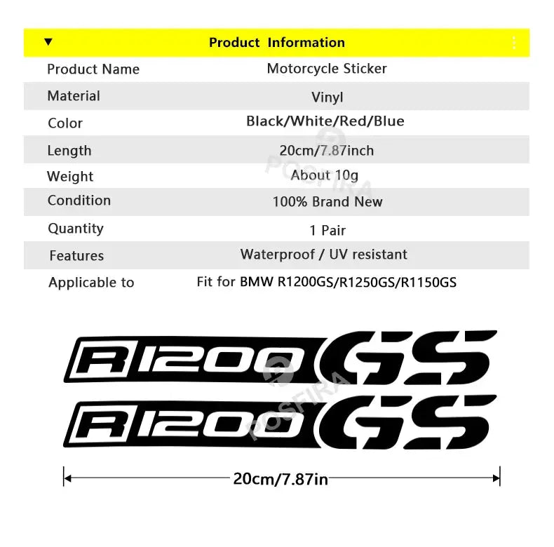 BMW GS Serisi Sticker R1200GS R1250GS Logo Seti | Sticker Master - Sticker Master
