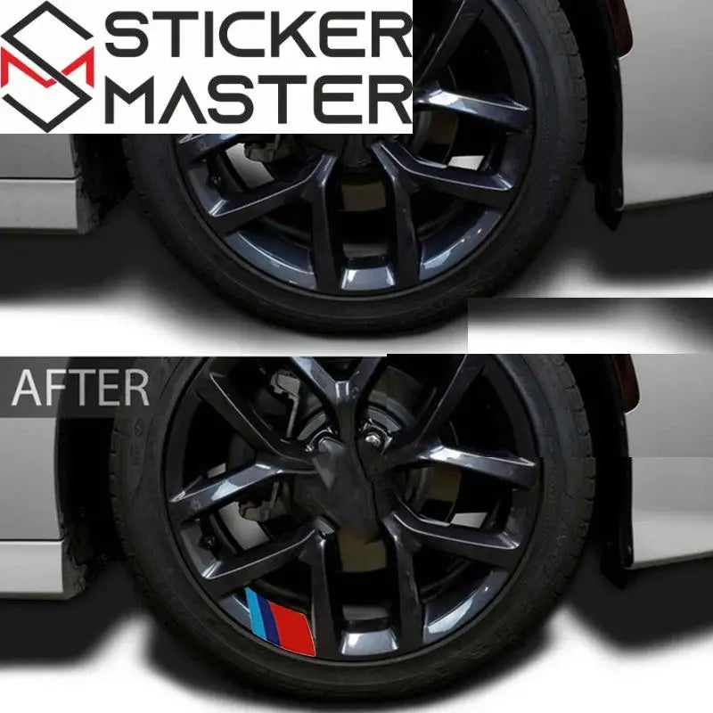 BMW Jant Sticker Seti | M Performance Tarzı Sportif Jant Şeridi Decal (4 Adet) Sticker Master