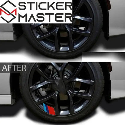 BMW Jant Sticker Seti | M Performance Tarzı Sportif Jant Şeridi Decal (4 Adet) Sticker Master