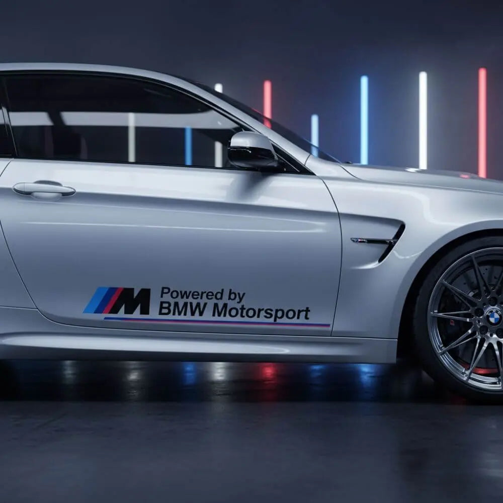 BMW Motorsport Sticker Powered By Yan Kapı Yazısı 50cm | Sticker Master - Sticker Master