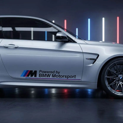 BMW Motorsport Sticker Powered By Yan Kapı Yazısı 50cm | Sticker Master - Sticker Master