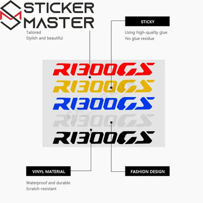 BMW R1300GS Uyumlu Sticker Seti | Su Geçirmez Motosiklet Etiketi 20 cm (2 Adet) Sticker Master