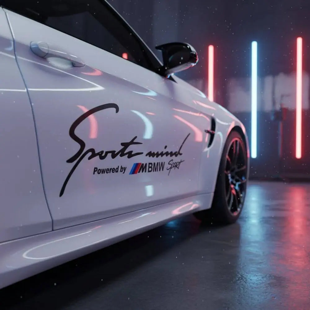 BMW Sports Mind Sticker Powered by BMW Sport Far Üstü 30cm | Sticker Master - Sticker Master