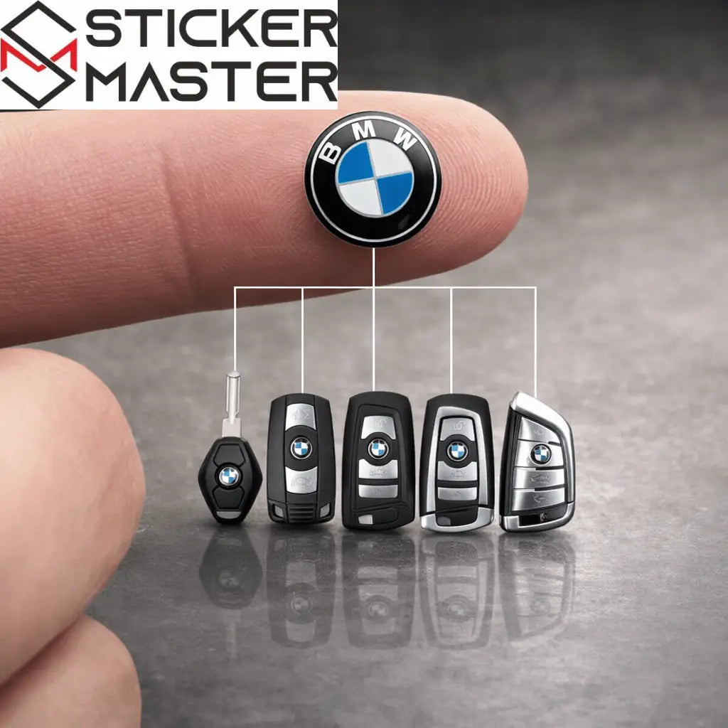 BMW Uyumlu Anahtar Amblemi | 11mm 3D Damla Logo Etiket (2 Adet) - Sticker Master
