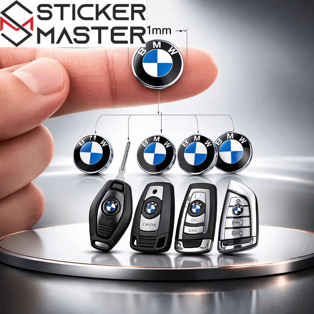 BMW Uyumlu Anahtar Amblemi | 11mm 3D Damla Logo Etiket (2 Adet) - Sticker Master