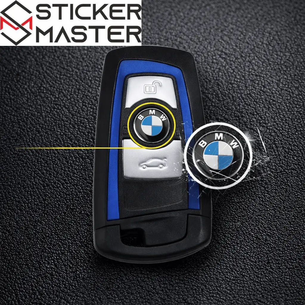 BMW Uyumlu Anahtar Amblemi | 11mm 3D Damla Logo Etiket (2 Adet) - Sticker Master